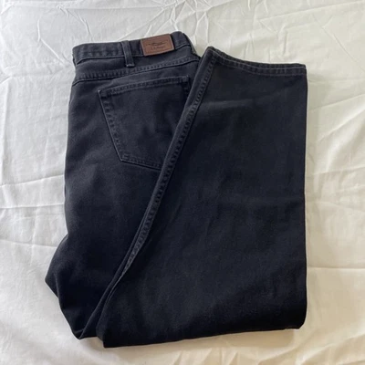 LL Bean Mens Double L Classic Fit Jeans 42 x32 Black Straight Leg Cotton Denim - Image 1 of 4
