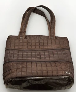 Borsa a tracolla LUG marrone trapuntata trapuntata viaggio tasche portaoggetti tracolla - Foto 1 di 7