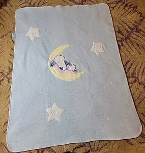 Vintage Lämmer und Efeu Baby Snoopy Schlafen auf Mond Fleece Krippe Decke 30"X39"  - Bild 1 von 7