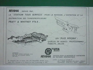 8/1986 PUB REVIMA UTA CAUDEBEC-EN-CAUX PONT BROTONNE PRATT WHITNEY PT6A AD - Bild 1 von 1
