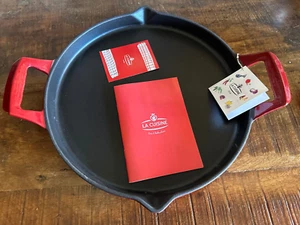 La Cuisine 30cm (12 in) Cast Iron Red Enamel Griddle Pan Made in Ireland NEW - Picture 1 of 11