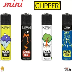 4 x Clipper Refilable Lighters FUNNY BEATS Mini Size Full Set + Flints - Picture 1 of 6