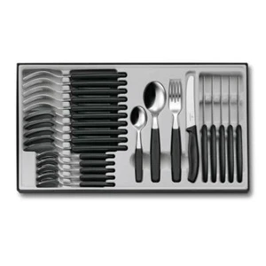 Victorinox 24 Piece Black Cutlery Set | Knives, Forks, Spoons | 6.7833.24 - Picture 1 of 4