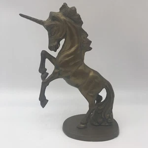 Vintage Messing Einhorn Hengst Aufzucht 7"" groß mythische Kreatur Fantasie - Bild 1 von 8