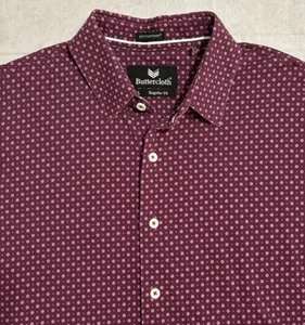 ButterCloth Icy Cotton Button Up Shirt Men’s L Red Maroon Long Sleeve - Picture 1 of 6