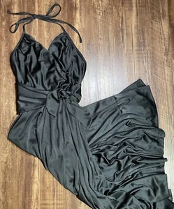 Vtg Jody T Of California Maxi Dress Women’s S Black Halter Top Whimsy Goth - Picture 1 of 11