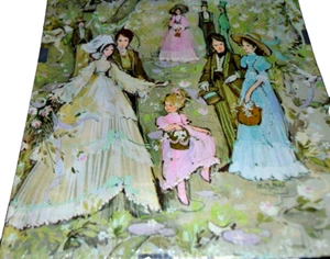 GARDEN WEDDING TOP HATS NIP Vintage Gift Wrap BUZZA CARDOZO COLOR MAGIC - Picture 1 of 2