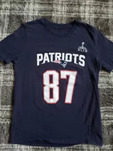 ROB GRONKOWSKI NEW ENGLAND PATRIOTS T-SHIRT SIZE YOUTH M 10/12 SUPER BOWL XLIX - Picture 1 of 6