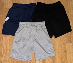Lot of 3 Activewear Shorts - Adidas, Tek Gear - Blue, Gray & Black - Size 8 - Picture 1 of 16
