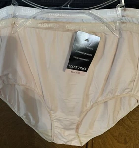 NWT Lot 3 Ellen Tracy Womens Brief Panties 8/XL full-Cut NEW WITH DEFECTS RT $32 - Picture 1 of 3