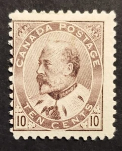 Stamps Canada Mint: #93  10c brown lilac  Edward Vll  VG/Fine  Mint LH - Picture 1 of 1
