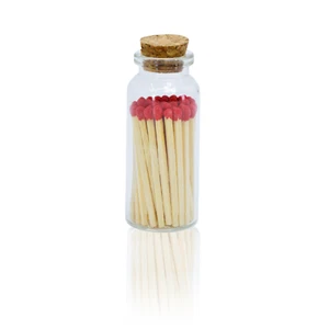 Botella de corcho decorativa con fósforos pequeños de 2" - roja - Imagen 1 de 7