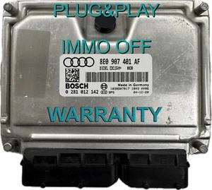 ECU AUDI A4 2.5 TDI 0281012142 8E0907401AF, nessuna programmazione richiesta, edc15vm+ - Foto 1 di 2