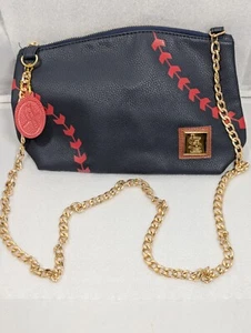 St. Louis Cardinals Purse Navy ~ Gold Chain Red Interior w/ Logo ~ Busch Stadium - Picture 1 of 10