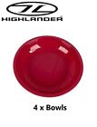 4 x Poly Plastic Soup Cereal Bowl 20cm Raspberry Camping CP068 Highlander 