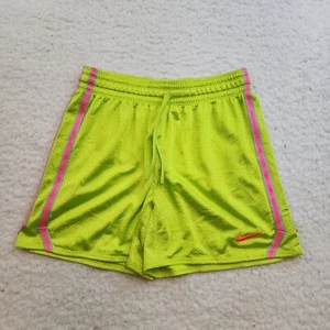 Nike Dri-Fit Running Shorts Sports Basketball XS Neon Green Pink Mesh Pull On - Picture 1 of 7