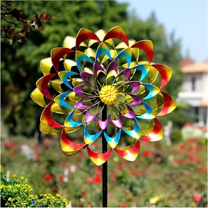 Garden Wind Spinners Outdoor Large Metal, 84'' Yard Art Wind Sculptures & Spinne - Picture 1 of 6