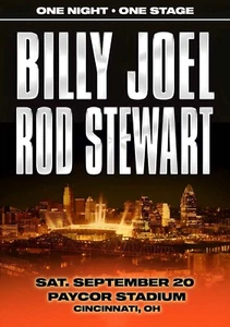 Billy Joel Rod Stewart 2025 Cincinnati Framed Concert Poster - Picture 1 of 2