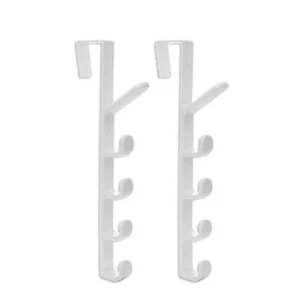 2 Pack Door Hook with 5 Hooks Door Organizer Rack Hanger for Backpacks Handba... - Picture 1 of 9