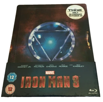 IRON MAN 3 BLU-RAY STEELBOOK  UK EXCLUSIVE Film MOVIE Sealed NEW - Image 1 of 2