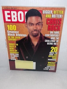 EBONY MAGAZINE OCTOBER 1999 CHRIS ROCK COVER STORY + 100 GREATEST BLACK ATHLETES - Picture 1 of 2
