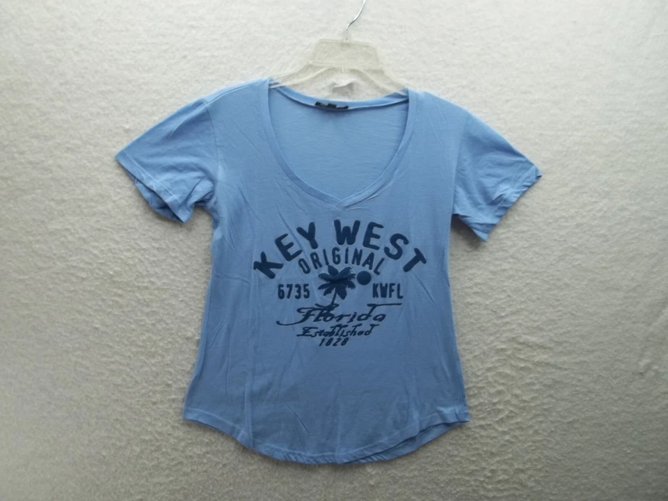Женская мягкая футболка Key West Florida синий V-образный вырез размер S от Miami Style - Изображение 1 из 4