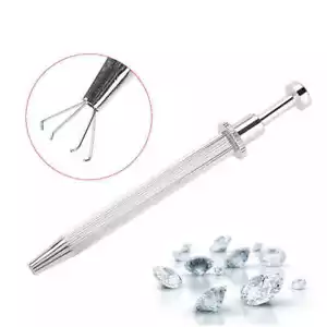 4 Prong Diamond Gem Tweezers Parts Beads Jewelry Ball Grabber Pickup Tool Holder - Picture 1 of 6
