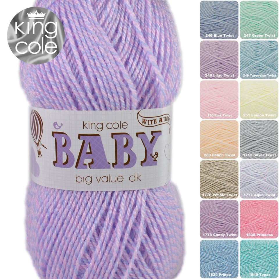 King Cole Big Value Baby DK with a Twist 100g Acrylic Knitting Yarn