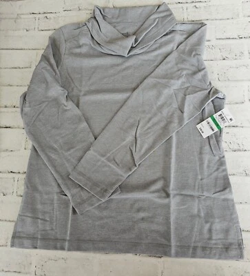 Sudadera deportiva de cuello alto gris Karen Scott para mujer talla PL en gris-NUEVA CON ETIQUETAS Foto 1 de 4