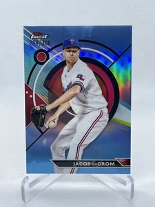 2023 Topps Finest Jacob DeGrom Sky Blue Refractor /300 Texas Rangers - Picture 1 of 2