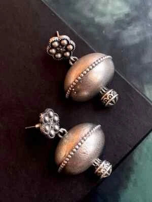 Tribal dome Silver Replica Earring - Image 1 of 2