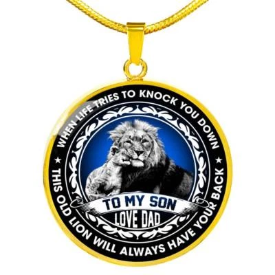 Collar A Mi Hijo De Padre Colgante Redondo León Papá Te Ama Regalos Para Niños Foto 1 de 4