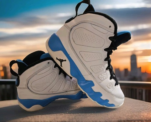 Air Jordan 9 Retro 'Powder Blue' (GS) taglia 6 anni (FV0143 101) PULITO