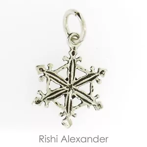 925 Sterling Silber Schneeflocke Schneeflocke Charm - Bild 1 von 2