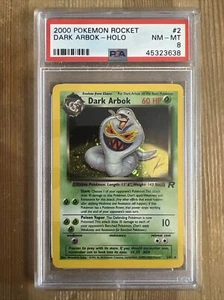 Dark Arbok - 2/82 - Pokemon Team Rocket Unlimited Holo Rare Card WOTC PSA 8 - Picture 1 of 2