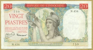 French Indochina 20 Piastres ND (1949) Pick 81a. High grade. - Picture 1 of 4