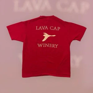 Vintage 80er Hanes Beefy Lava Kappe Weingut Kalifornien Neuheit T-Shirt Erwachsene XL rot USA - Bild 1 von 5
