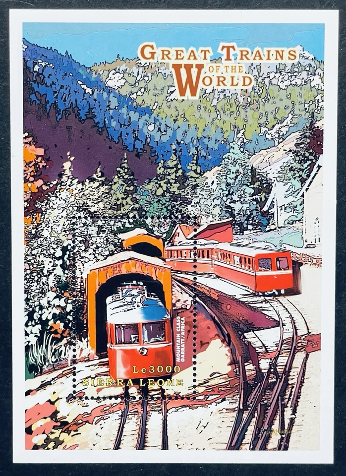SIERRA LEONE GREAT TRAINS OF THE WORLD STAMPS SS 1999 MNH MOUNTAIN CLASS GARRATT - Image 1 of 1
