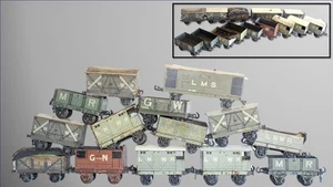 Large British Lot of 14 Carette for Bassett-Lowke Tin Lithographed 0-gauge Stock - Picture 1 of 14