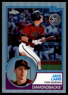 Jake Lamb 2018 Topps Chrome #83T-13 Diamondbacks 美国职棒大联盟阅读免费送货亲笔签名Den — 第 1/2 张图片