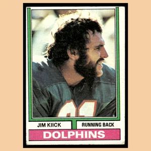 Tarjeta de fútbol americano Jim Kiick #479 1974 Topps Miami Dolphins NFL EX - Imagen 1 de 4