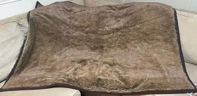 Pottery Barn Luxury Sable Faux Fur Throw Blanket 50x60 Cotton Velvet Back - Image 1 of 4