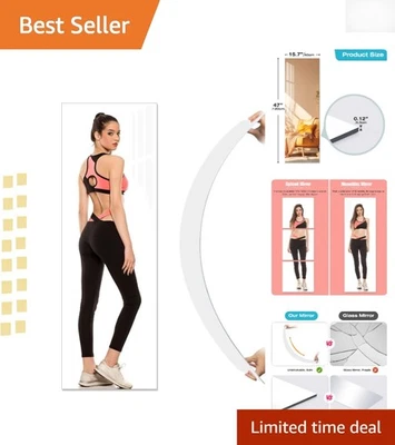 Elegant Shatterproof Full-Length Mirror 47x15 - Wall-Mounted & HD Reflection - Image 1 of 4