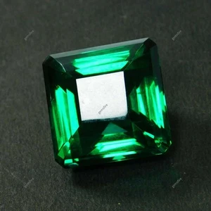 29 Ct A+ Lab-Created Green Colombian Emerald Square Cut CERTIFIED Loose Gemstone - Picture 1 of 9