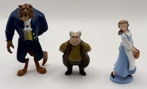 Disney Beauty and the Beast PVC figures Cake Toppers Lot 3 Beast, Belle Maurice - Picture 1 of 8