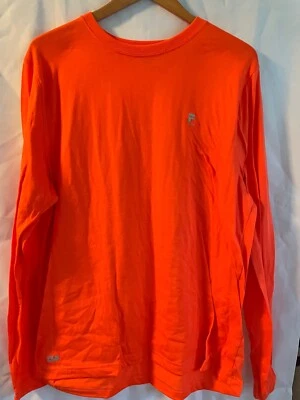 Fila - Para Hombre - Camisa Atlética/Rendimiento Manga Larga - Talla Grande - Naranja Foto 1 de 4