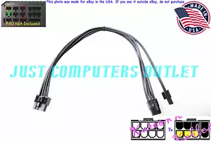 🔥 12" Custom Unsleeved Asus ROG Thor, Loki 8-Pin to 6+2 Pin PCI-E Power Cable - Picture 1 of 6