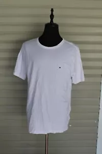 SIZE XL TOMMY HILFIGER WHITE SIGNATURE SHORT SLEEVE TSHIRT *MARKED - Picture 1 of 7