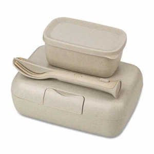 Koziol Lunchbox Set + Cutlery Set Candy Ready, Material Mix, Nature Desert Sand - Picture 1 of 3