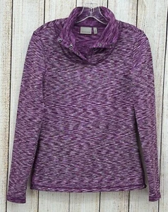 Athleta Top Womens Size XS Coastal Fleece Purple Spacedye Funnel Neck Pullover - Picture 1 of 6